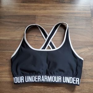 Under armour black and white sports bra